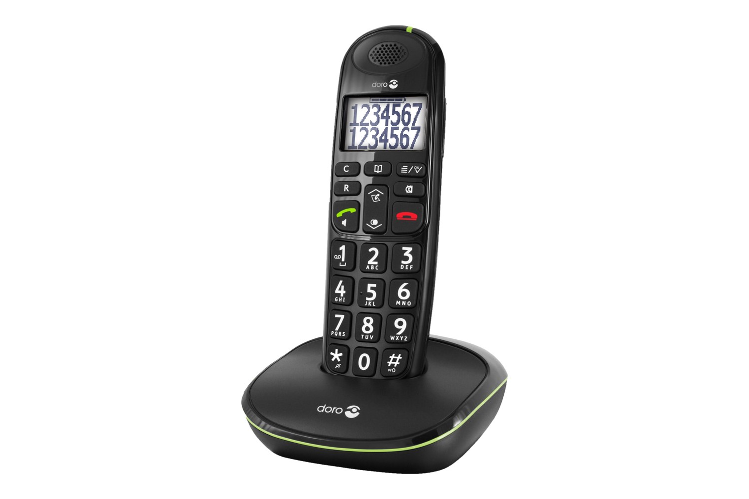 PhoneEasy 110 draadloze telefoon met sprekende cijfertoetsen – zwart